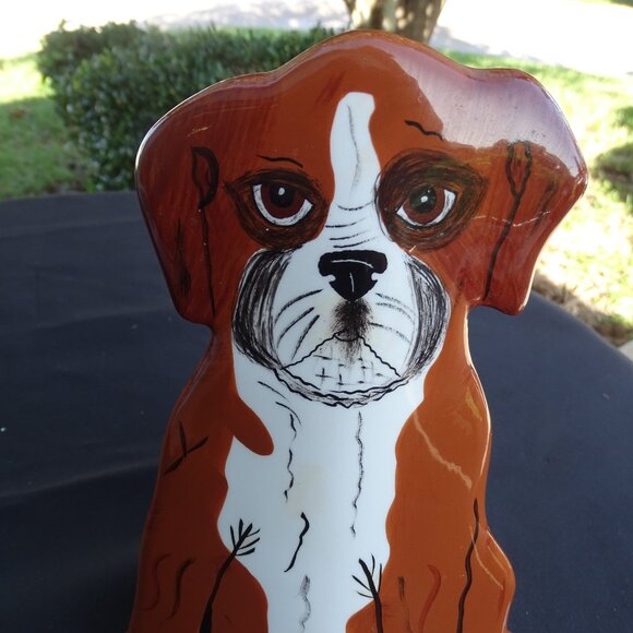 Dogs By Nina Lyman Boxer Vase Puppy Ceramic - Picture 3 of 7